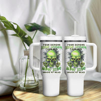 Thunder Skull Tumbler With Handle The Demon Hide Under Your Bed Mine Hide Inside My Head - Wonder Print Shop