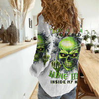 Thunder Skull Women Casual Shirt The Demon Hide Under Your Bed Mine Hide Inside My Head - Wonder Print Shop