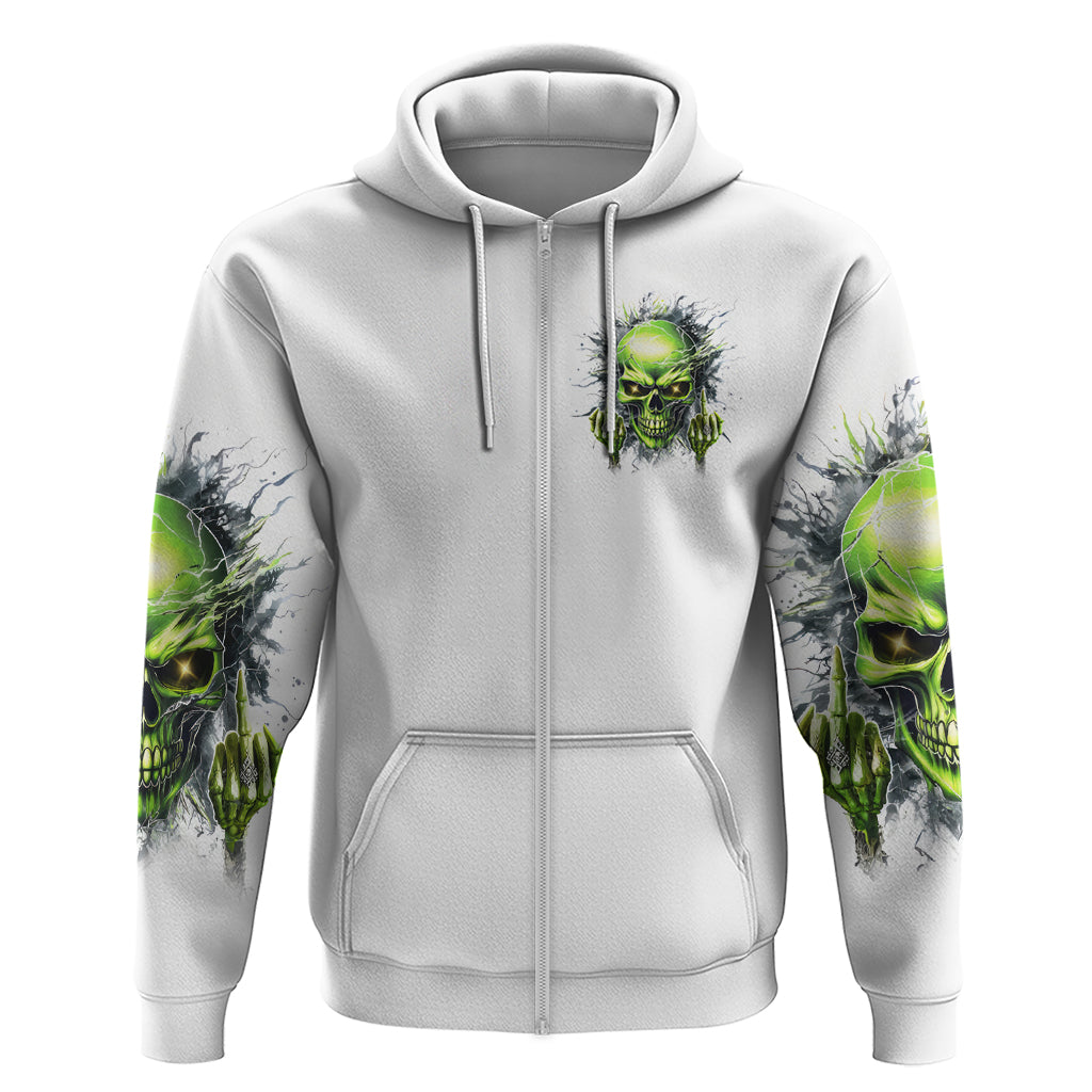 Thunder Skull Zip Hoodie The Demon Hide Under Your Bed Mine Hide Inside My Head - Wonder Print Shop