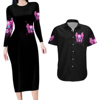 Angel Skull Couples Matching Long Sleeve Bodycon Dress and Hawaiian Shirt The Good Girl In Me Got Tired Of The Bullshit - Wonder Print Shop