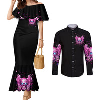 Angel Skull Couples Matching Mermaid Dress and Long Sleeve Button Shirt The Good Girl In Me Got Tired Of The Bullshit