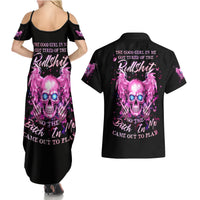 Angel Skull Couples Matching Summer Maxi Dress and Hawaiian Shirt The Good Girl In Me Got Tired Of The Bullshit - Wonder Print Shop