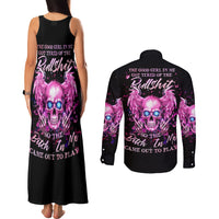 Angel Skull Couples Matching Tank Maxi Dress and Long Sleeve Button Shirt The Good Girl In Me Got Tired Of The Bullshit - Wonder Print Shop