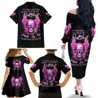 Angel Skull Family Matching Off Shoulder Long Sleeve Dress and Hawaiian Shirt The Good Girl In Me Got Tired Of The Bullshit - Wonder Print Shop