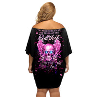 Angel Skull Family Matching Off Shoulder Short Dress and Hawaiian Shirt The Good Girl In Me Got Tired Of The Bullshit - Wonder Print Shop