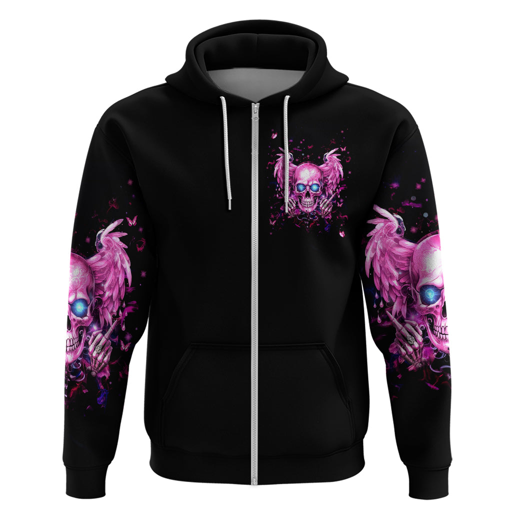 Angel Skull Hoodie The Good Girl In Me Got Tired Of The Bullshit - Wonder Print Shop