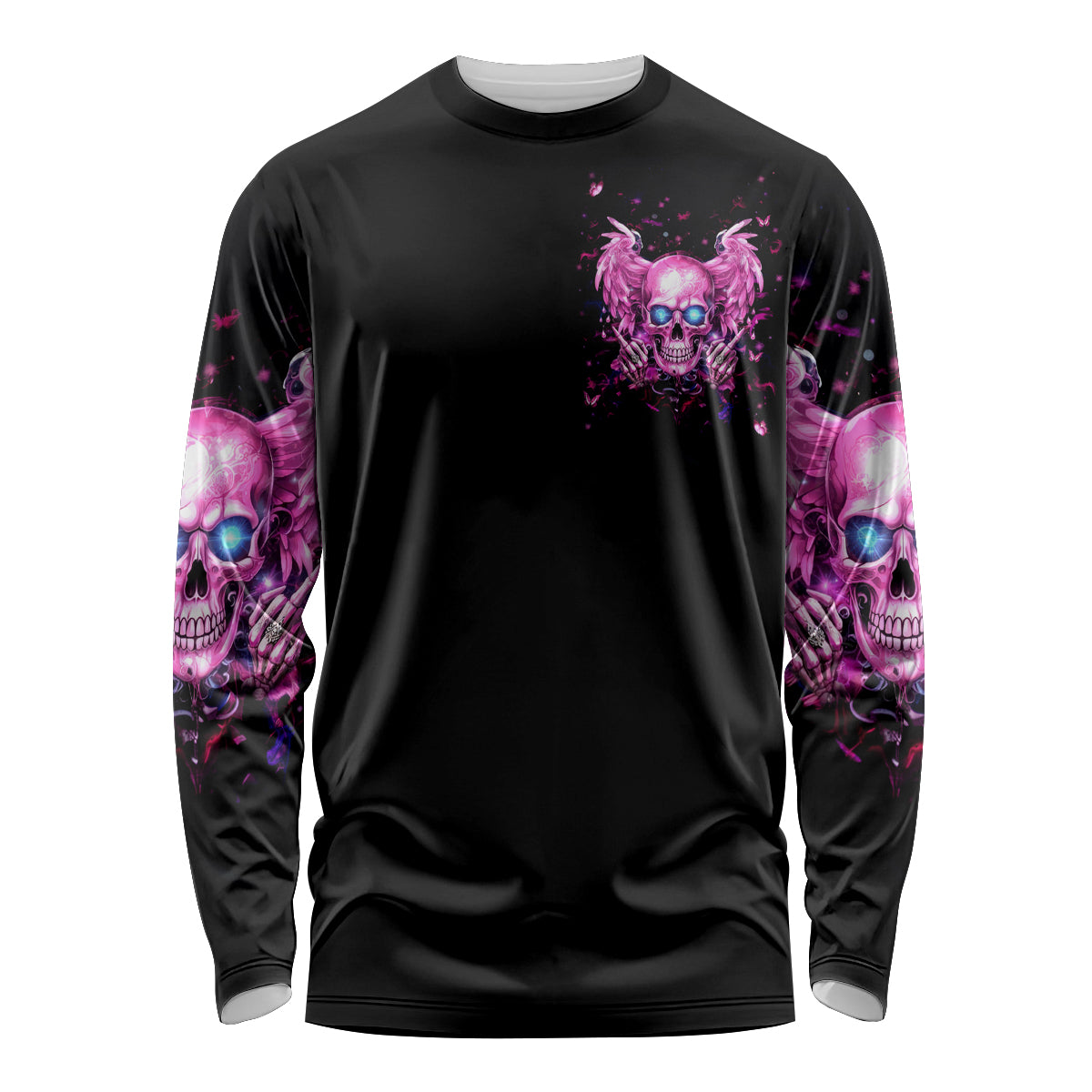 Angel Skull Long Sleeve Shirt The Good Girl In Me Got Tired Of The Bullshit - Wonder Print Shop