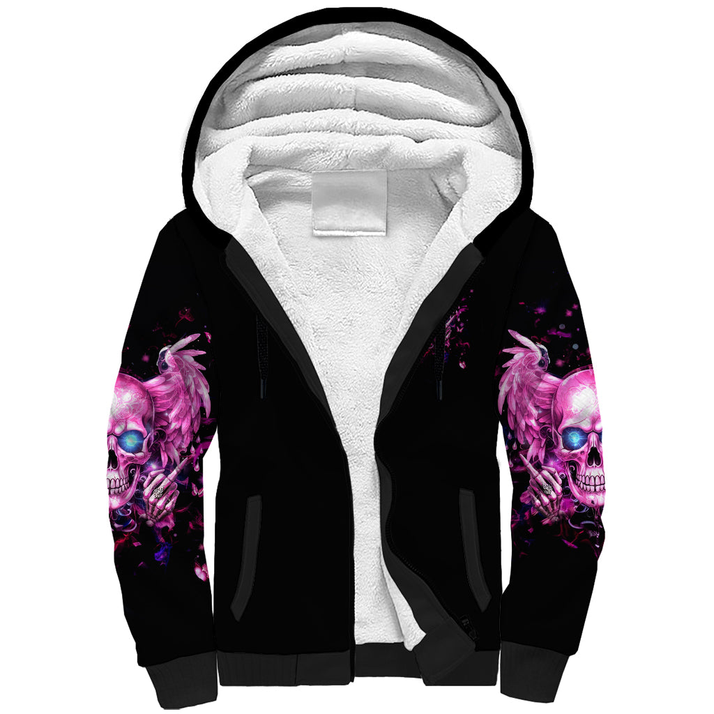 Angel Skull Sherpa Hoodie The Good Girl In Me Got Tired Of The Bullshit - Wonder Print Shop