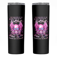 Angel Skull Skinny Tumbler The Good Girl In Me Got Tired Of The Bullshit - Wonder Print Shop