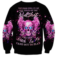Angel Skull Sweatshirt The Good Girl In Me Got Tired Of The Bullshit - Wonder Print Shop