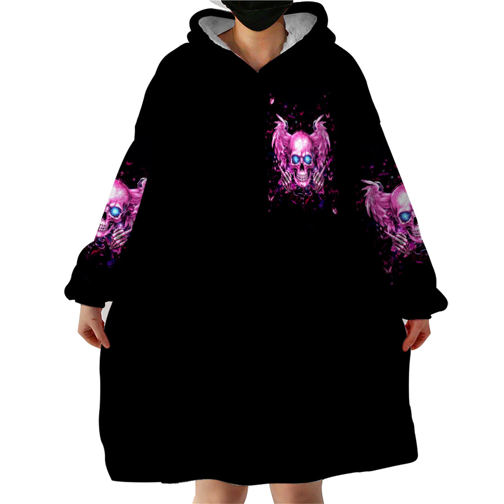 Angel Skull Wearable Blanket Hoodie The Good Girl In Me Got Tired Of The Bullshit - Wonder Print Shop