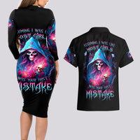 Witch Skull Couples Matching Long Sleeve Bodycon Dress and Hawaiian Shirt Assuming Was Like Most Girls Was Your First Mistake - Wonder Print Shop