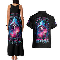 Witch Skull Couples Matching Tank Maxi Dress and Hawaiian Shirt Assuming Was Like Most Girls Was Your First Mistake - Wonder Print Shop