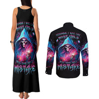 Witch Skull Couples Matching Tank Maxi Dress and Long Sleeve Button Shirt Assuming Was Like Most Girls Was Your First Mistake - Wonder Print Shop
