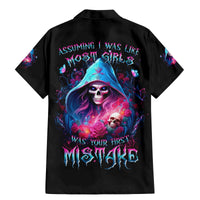 Witch Skull Family Matching Mermaid Dress and Hawaiian Shirt Assuming Was Like Most Girls Was Your First Mistake - Wonder Print Shop