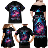 Witch Skull Family Matching Off Shoulder Maxi Dress and Hawaiian Shirt Assuming Was Like Most Girls Was Your First Mistake - Wonder Print Shop