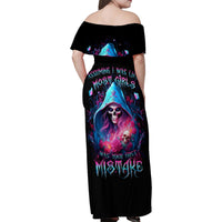 Witch Skull Family Matching Off Shoulder Maxi Dress and Hawaiian Shirt Assuming Was Like Most Girls Was Your First Mistake - Wonder Print Shop