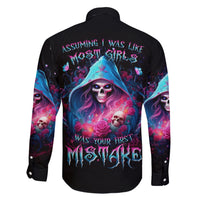 Witch Skull Family Matching Short Sleeve Bodycon Dress and Hawaiian Shirt Assuming Was Like Most Girls Was Your First Mistake - Wonder Print Shop