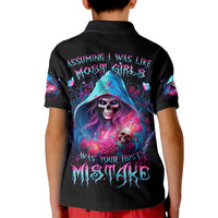 Witch Skull Kid Polo Shirt Assuming Was Like Most Girls Was Your First Mistake - Wonder Print Shop