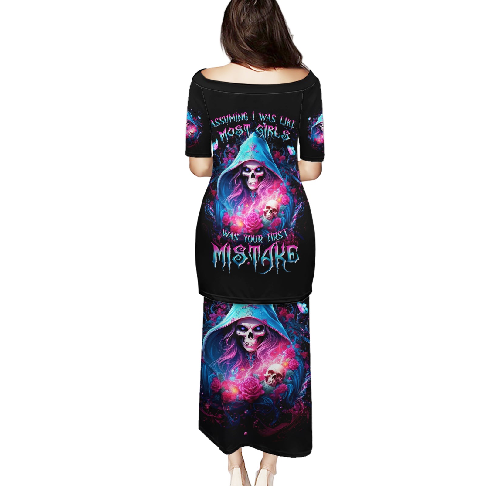 Witch Skull Puletasi Assuming Was Like Most Girls Was Your First Mistake - Wonder Print Shop