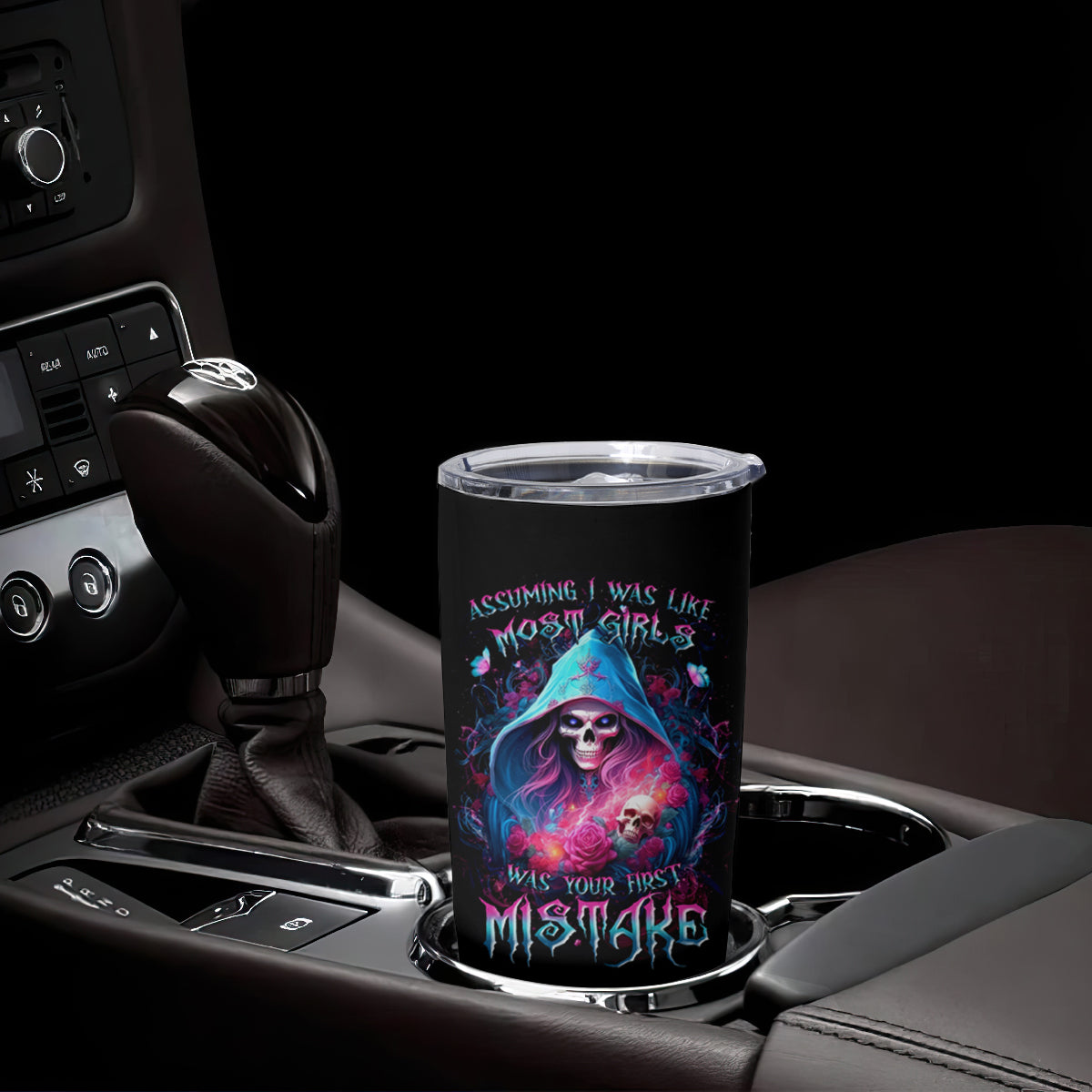 Witch Skull Tumbler Cup Assuming Was Like Most Girls Was Your First Mistake - Wonder Print Shop
