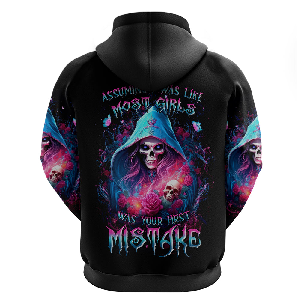 Witch Skull Zip Hoodie Assuming Was Like Most Girls Was Your First Mistake - Wonder Print Shop