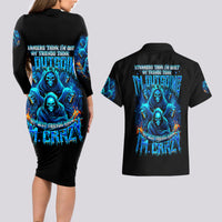 Witch Skull Couples Matching Long Sleeve Bodycon Dress and Hawaiian Shirt Stranger Think I'm Quiet My Best Friends Know I'm Crazy - Wonder Print Shop