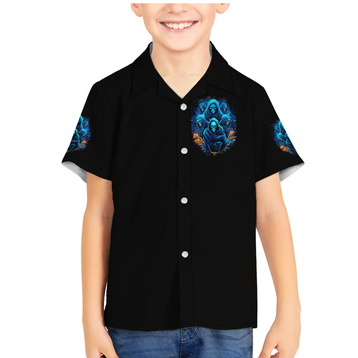 Witch Skull Family Matching Mermaid Dress and Hawaiian Shirt Stranger Think I'm Quiet My Best Friends Know I'm Crazy - Wonder Print Shop