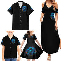 Witch Skull Family Matching Summer Maxi Dress and Hawaiian Shirt Stranger Think I'm Quiet My Best Friends Know I'm Crazy - Wonder Print Shop