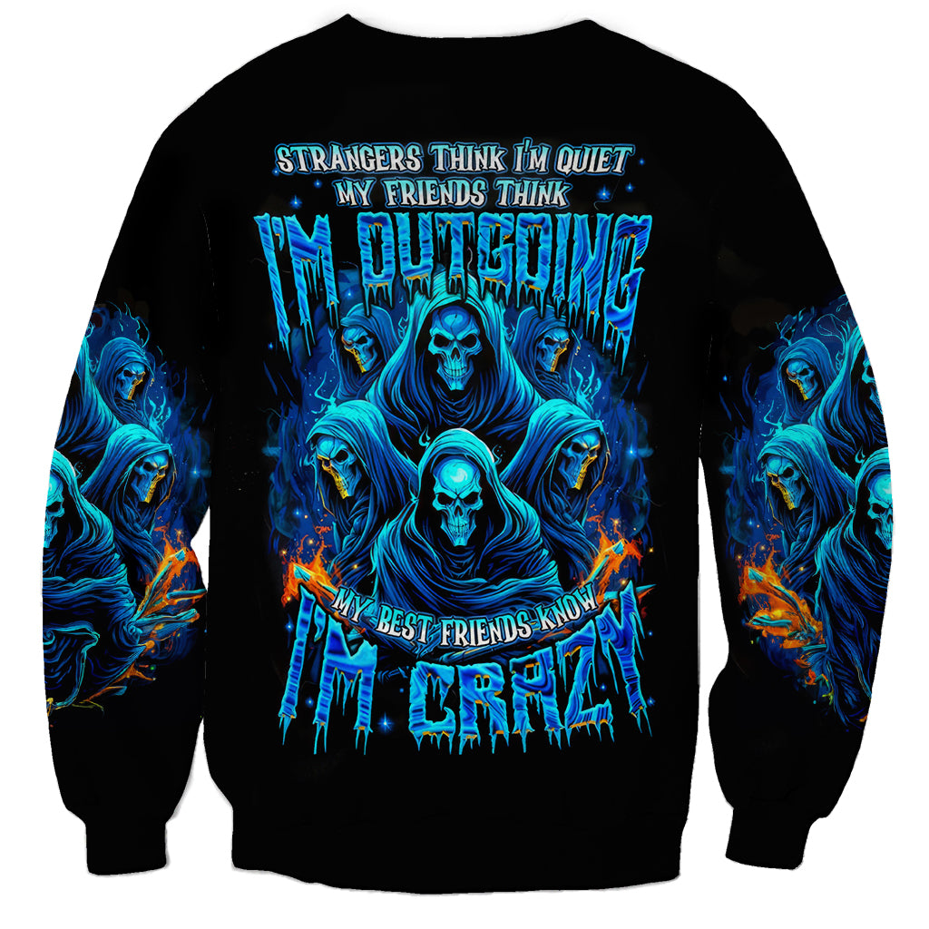 Witch Skull Sweatshirt Stranger Think I'm Quiet My Best Friends Know I'm Crazy - Wonder Print Shop