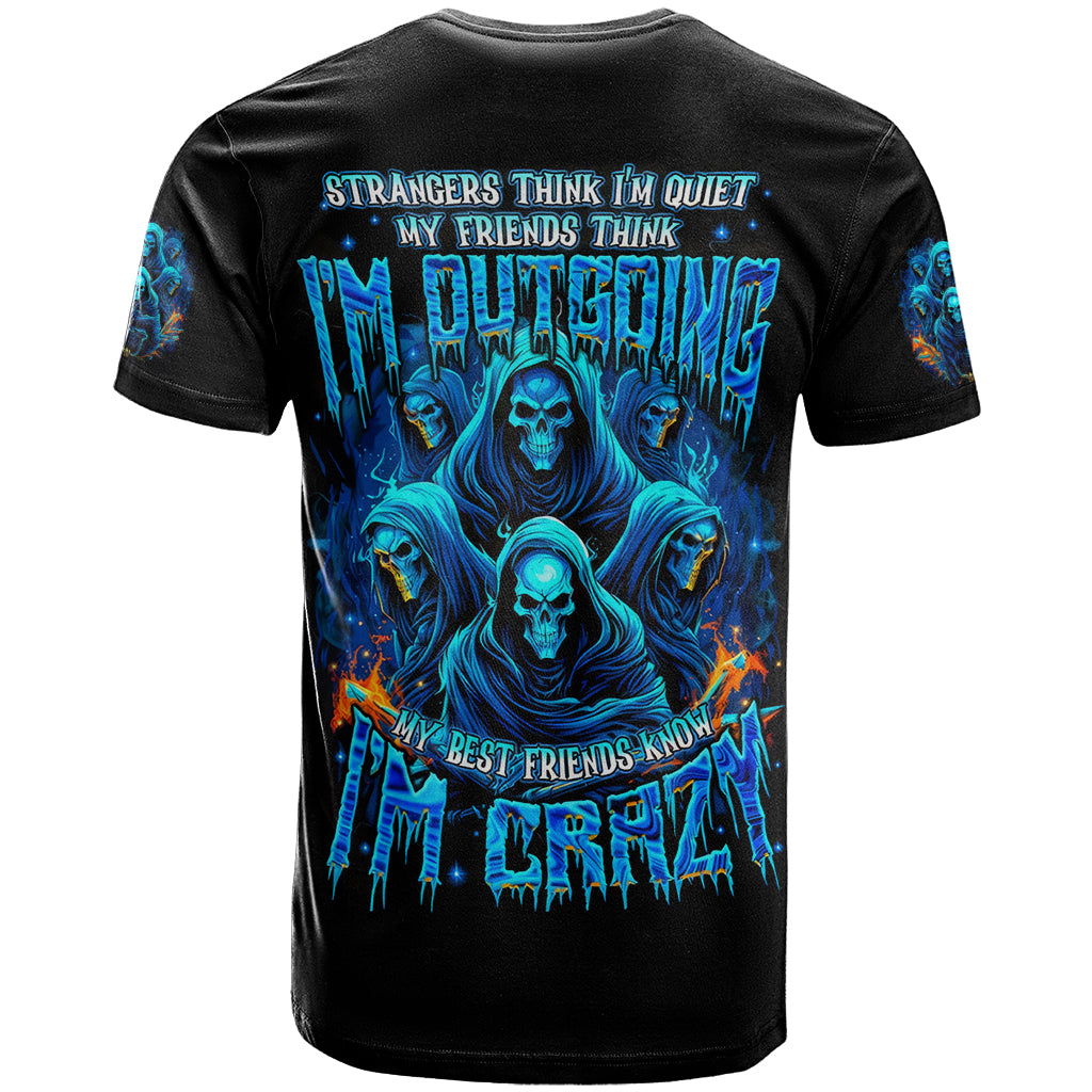 Witch Skull T Shirt Stranger Think I'm Quiet My Best Friends Know I'm Crazy - Wonder Print Shop