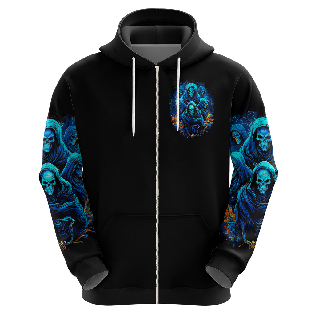 Witch Skull Zip Hoodie Stranger Think I'm Quiet My Best Friends Know I'm Crazy - Wonder Print Shop