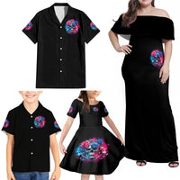 Rose SKull Family Matching Off Shoulder Maxi Dress and Hawaiian Shirt Sorry Honey Sarcasm Falls Out Of My Mouth Just Like Stupid Fall From Your - Wonder Print Shop