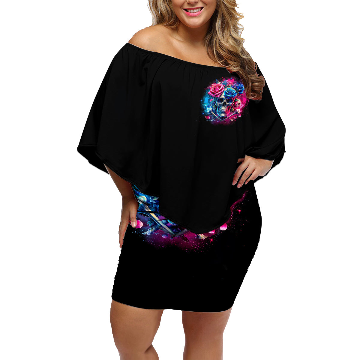 Rose SKull Family Matching Off Shoulder Short Dress and Hawaiian Shirt Sorry Honey Sarcasm Falls Out Of My Mouth Just Like Stupid Fall From Your - Wonder Print Shop