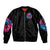 Rose SKull Sleeve Zip Bomber Jacket Sorry Honey Sarcasm Falls Out Of My Mouth Just Like Stupid Fall From Your - Wonder Print Shop