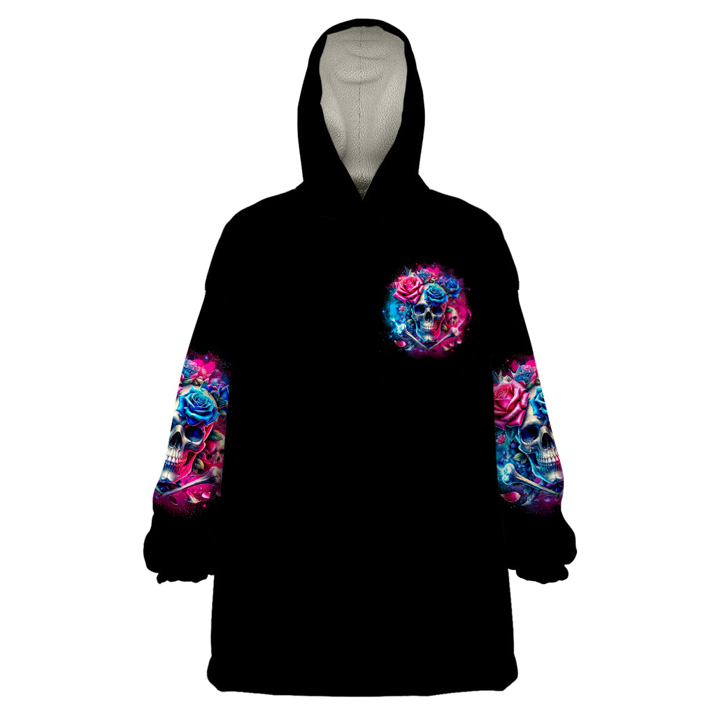 Rose SKull Wearable Blanket Hoodie Sorry Honey Sarcasm Falls Out Of My Mouth Just Like Stupid Fall From Your - Wonder Print Shop