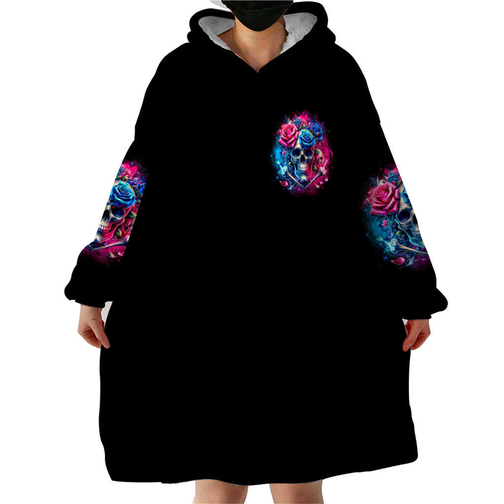Rose SKull Wearable Blanket Hoodie Sorry Honey Sarcasm Falls Out Of My Mouth Just Like Stupid Fall From Your - Wonder Print Shop