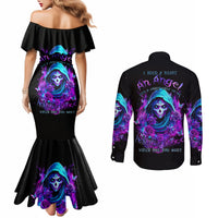 Witch Skull Couples Matching Mermaid Dress and Long Sleeve Button Shirt I Hold A Beast An Angel And Crazy Lady In Me