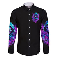 Witch Skull Family Matching Long Sleeve Bodycon Dress and Hawaiian Shirt I Hold A Beast An Angel And Crazy Lady In Me - Wonder Print Shop