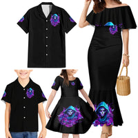Witch Skull Family Matching Mermaid Dress and Hawaiian Shirt I Hold A Beast An Angel And Crazy Lady In Me - Wonder Print Shop