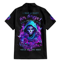 Witch Skull Family Matching Mermaid Dress and Hawaiian Shirt I Hold A Beast An Angel And Crazy Lady In Me - Wonder Print Shop