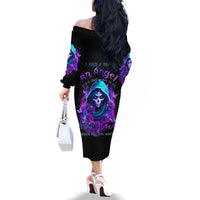 Witch Skull Family Matching Off Shoulder Long Sleeve Dress and Hawaiian Shirt I Hold A Beast An Angel And Crazy Lady In Me - Wonder Print Shop