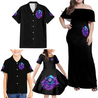 Witch Skull Family Matching Off Shoulder Maxi Dress and Hawaiian Shirt I Hold A Beast An Angel And Crazy Lady In Me - Wonder Print Shop