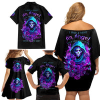 Witch Skull Family Matching Off Shoulder Short Dress and Hawaiian Shirt I Hold A Beast An Angel And Crazy Lady In Me - Wonder Print Shop