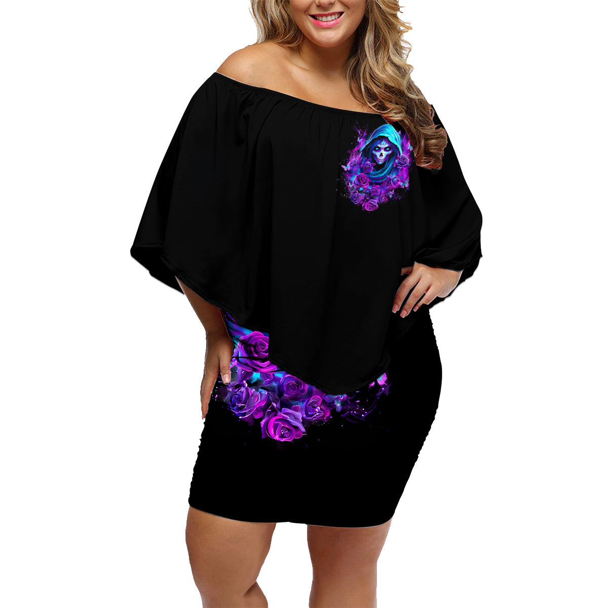 Witch Skull Family Matching Off Shoulder Short Dress and Hawaiian Shirt I Hold A Beast An Angel And Crazy Lady In Me - Wonder Print Shop