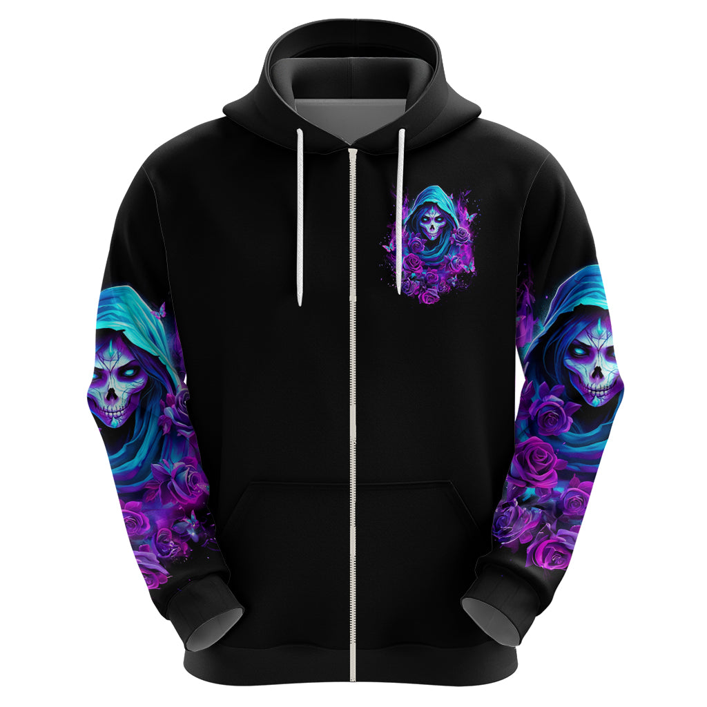Witch Skull Hoodie I Hold A Beast An Angel And Crazy Lady In Me - Wonder Print Shop