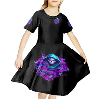 Witch Skull Kid Short Sleeve Dress I Hold A Beast An Angel And Crazy Lady In Me - Wonder Print Shop