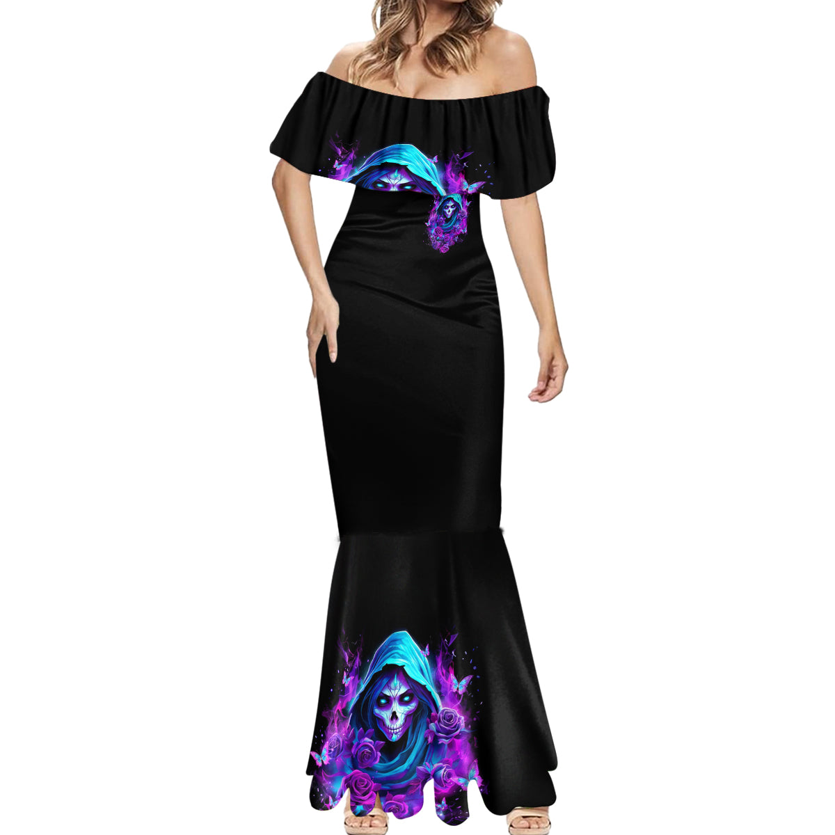 Witch Skull Mermaid Dress I Hold A Beast An Angel And Crazy Lady In Me - Wonder Print Shop