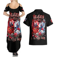 Evil Angel Skull Couples Matching Summer Maxi Dress and Hawaiian Shirt Heaven Don't Want Me And Hell Afraid - Wonder Print Shop