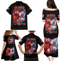 Evil Angel Skull Family Matching Puletasi and Hawaiian Shirt Heaven Don't Want Me And Hell Afraid - Wonder Print Shop